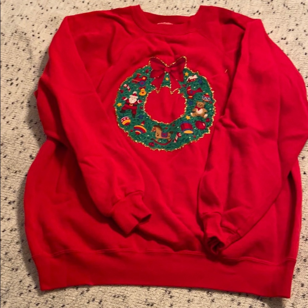 Red vintage ugly Christmas sweater